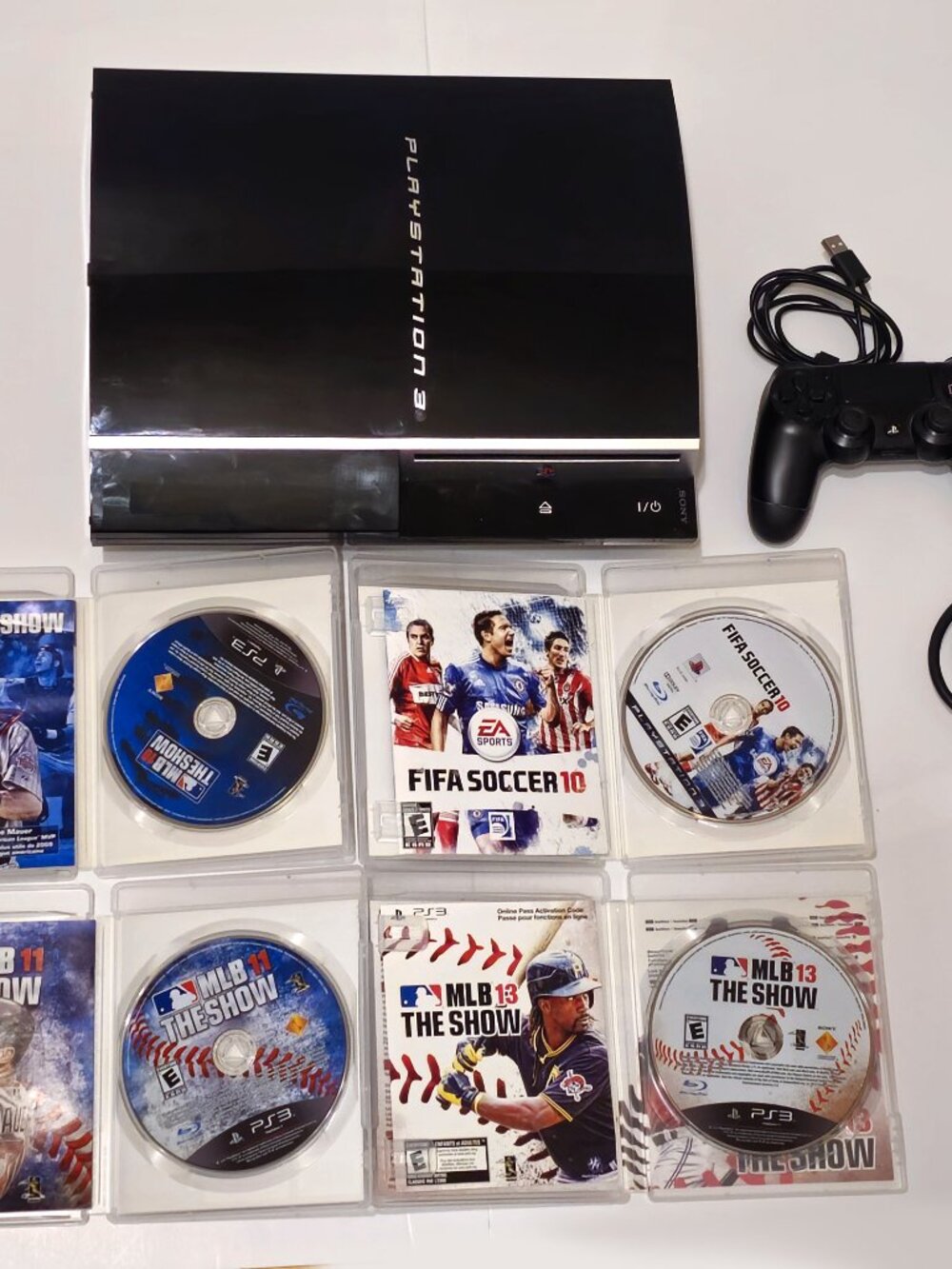 Sony PlayStation 3 PS3 Fat Console CECHL01 80GB Bundle - Tested & Working